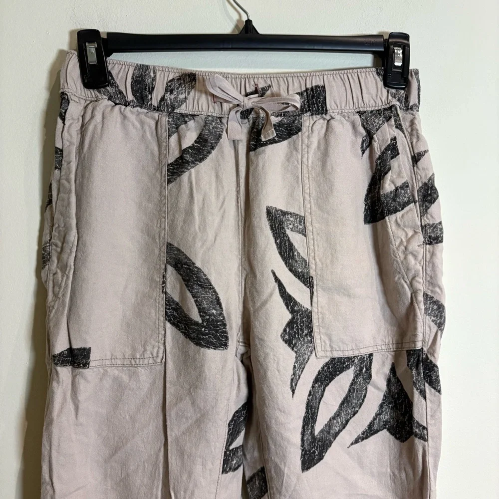 Anthropologie Pilcro Betty Drawstring Linen Pant in Blush / Grey Size XS - Picture 6 of 8